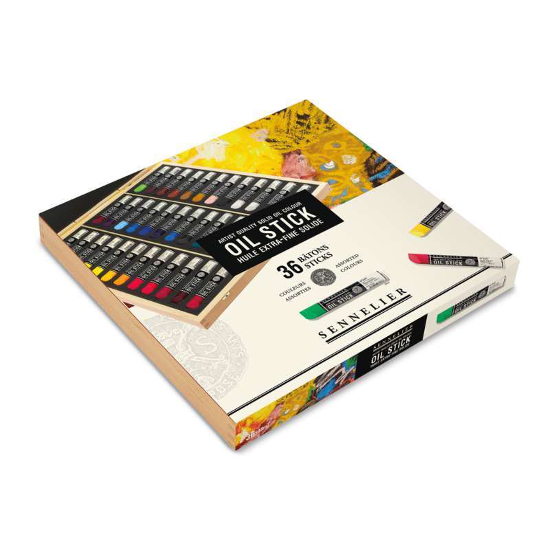 SENNELIER OIL STICKS Holzkasten mit 36 Farben à 38 ml