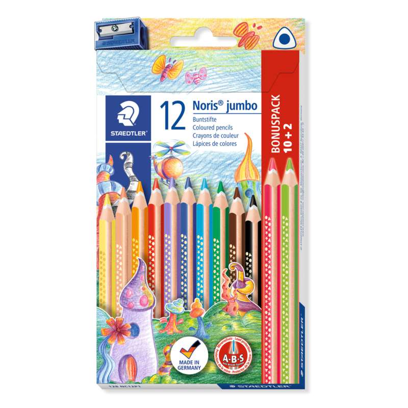STAEDTLER Noris jumbo 128, 12er-Set + Spitzer