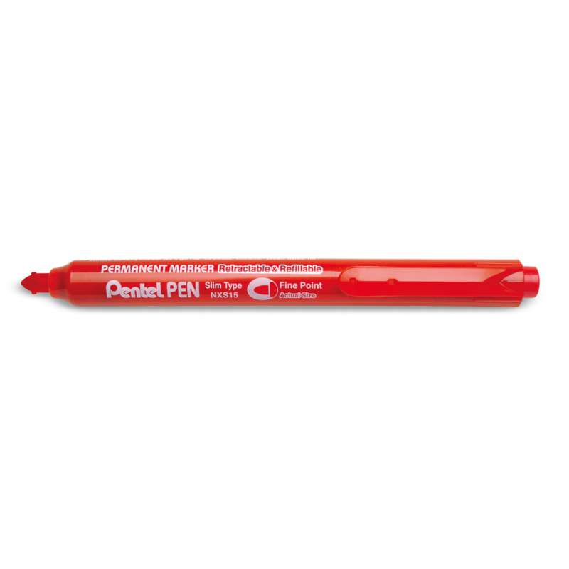 Pentel NXS15 Permanentmarker, feine Spitze, Rot, 1 mm, Marker einzeln