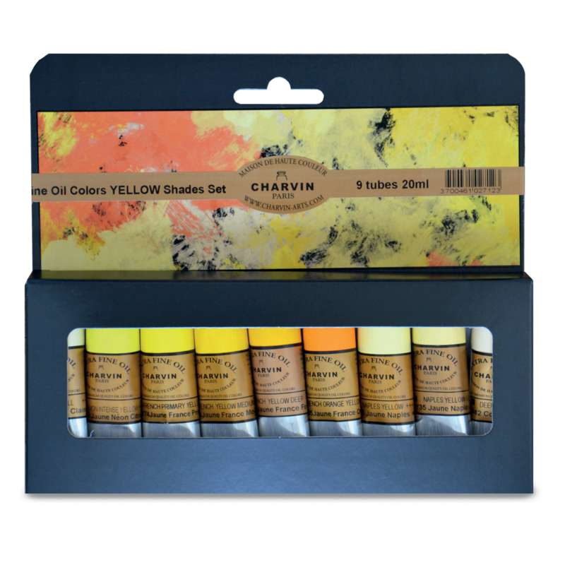 CHARVIN Extrafeine Ölfarben Thematic Sets, 9 × 20 ml, Gelbtöne