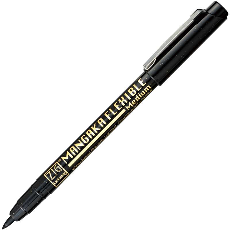 Kuretake ZIG Cartoonist MANGAKA FLEXIBLE LINE Pinselstift, mittel
