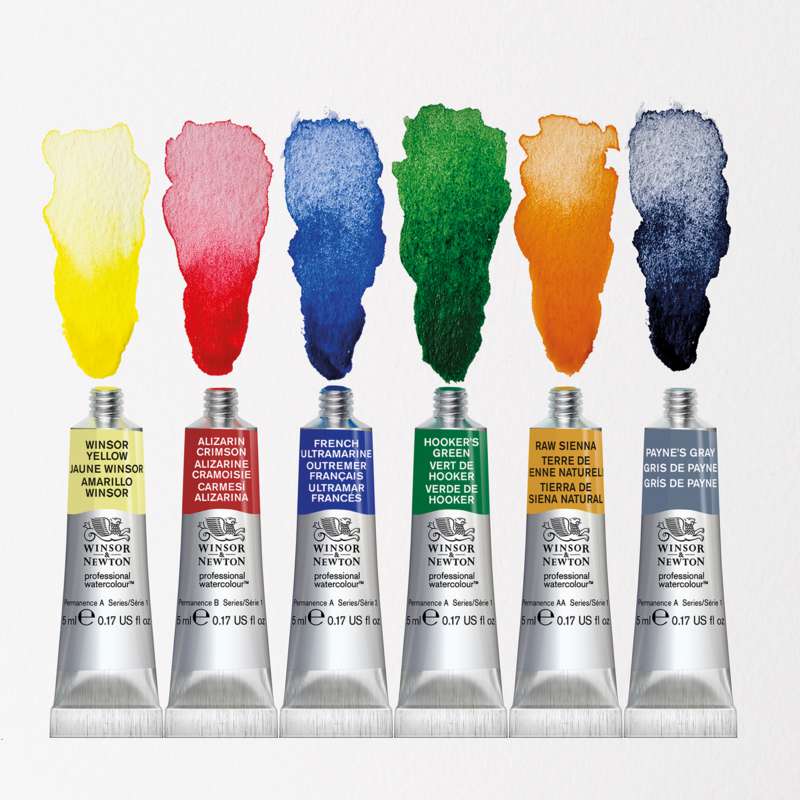 WINSOR & NEWTON Professional Watercolour Sets, 6 x 5 ml, Foundation Set