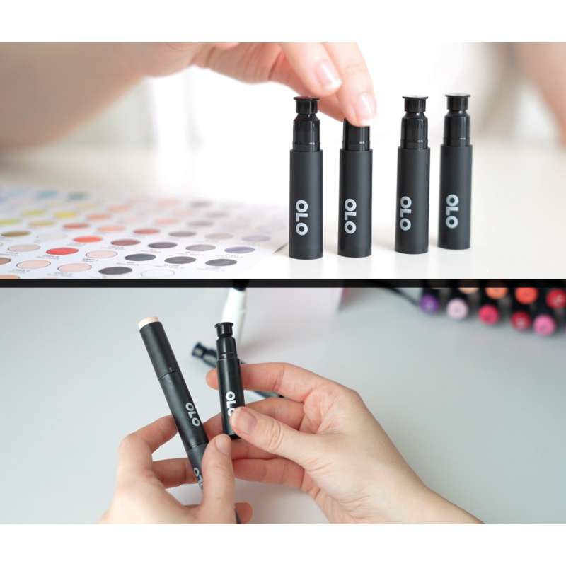 OLO Ersatzkartusche, einzeln, Pinselspitze, RV7.4, Aschrosa