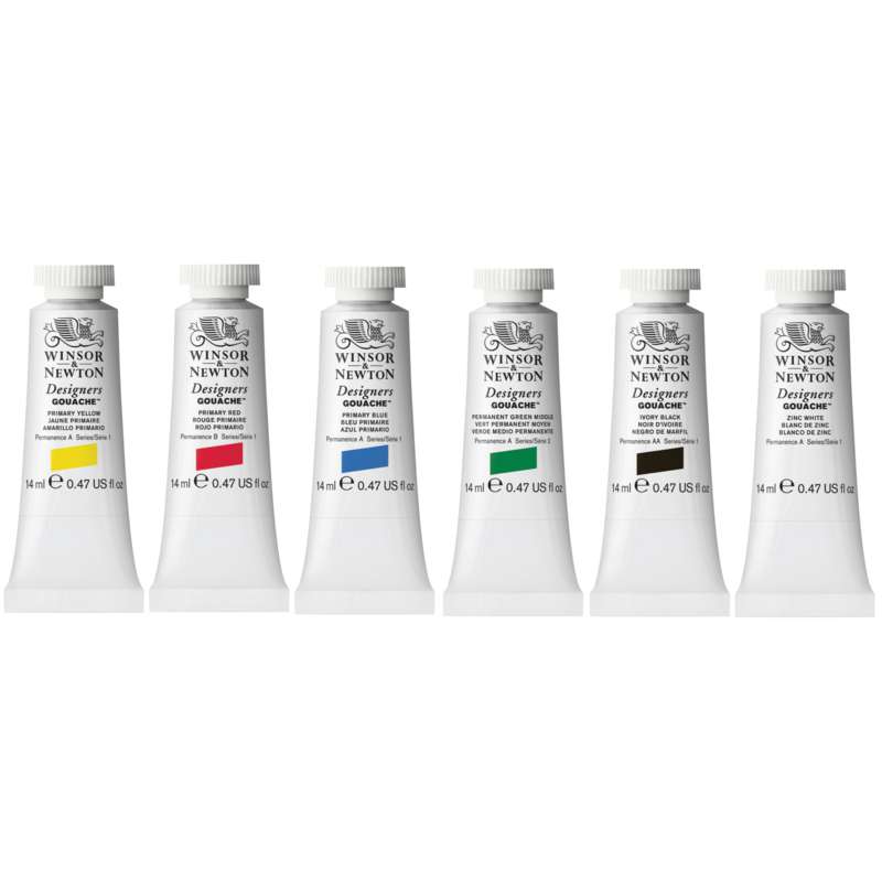 WINSOR & NEWTON Designers Gouache-Sets, Primärfarben-Set